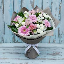 Букет цветов из:  Герберы, Альстромерии и Хризантемы #REPLACE_PRED# Томмоте