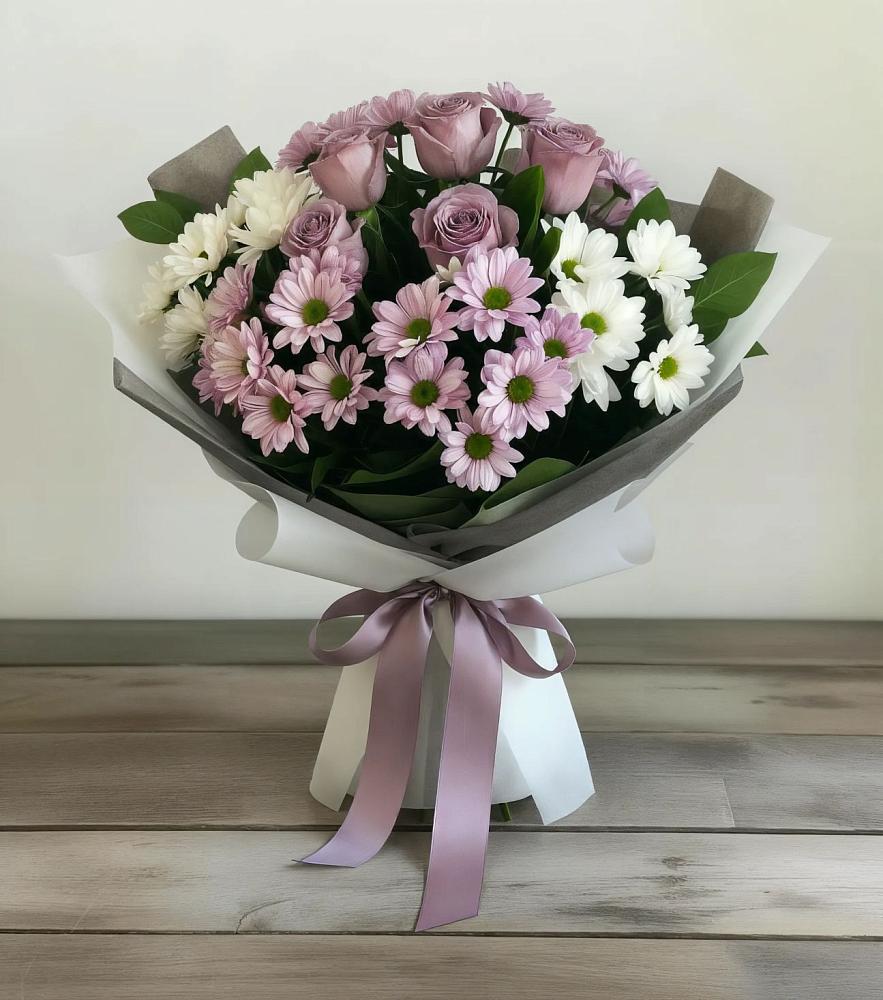 Букет цветов из: Хризантемы и Розы в Томмоте