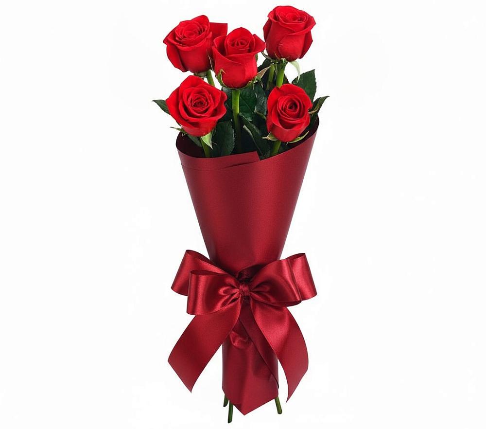 Букет 5 Красных роз Эдлесс Лав в Томмоте