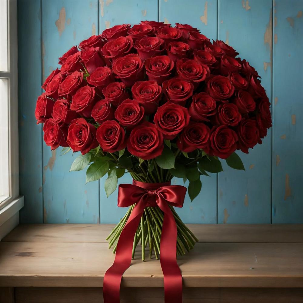 Букет Красные розы Блэк Меджик в Томмоте