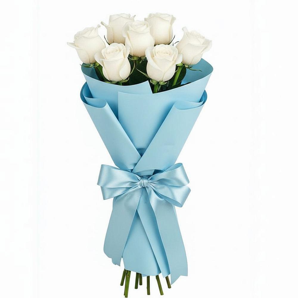 Букет 7 белых роз Проуд в Томмоте