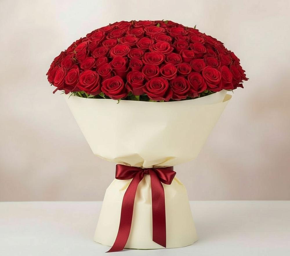 Букет 101 Красная роза Милано в Томмоте