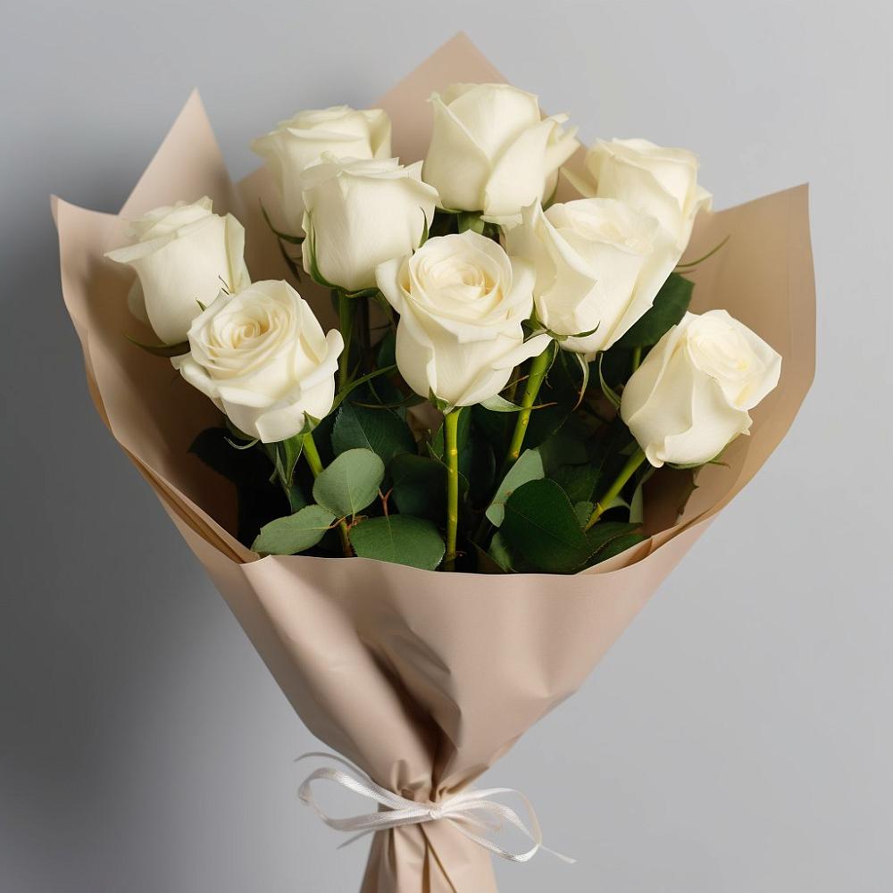 Букет 9 Белых роз Эдлесс Лав в Томмоте