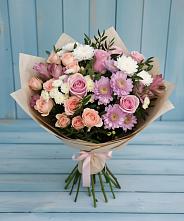 Букет цветов из:  Хризантемы, Розы и Альстромерии в Томмоте